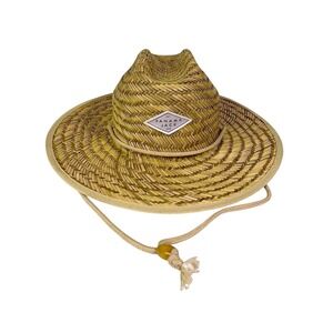 Panama Jack Straw Sun Hat Men's Lifeguard Adjustable Chin Cord Beach Vacation